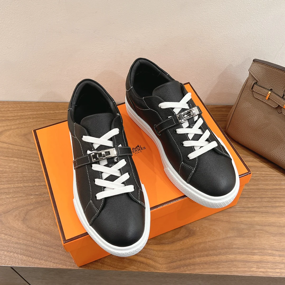 Повседневные туфли Hermes 2024 - Черные - 5