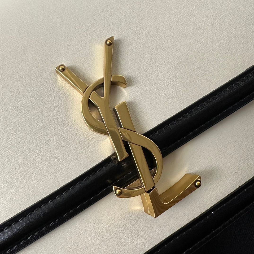 Сумка YSL Box Saint Laurent Tofu Bag Medium, черно-белая.