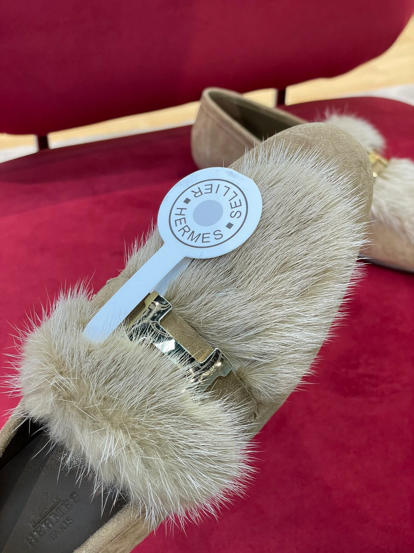 Классические лоферы Hermes из норки - 1