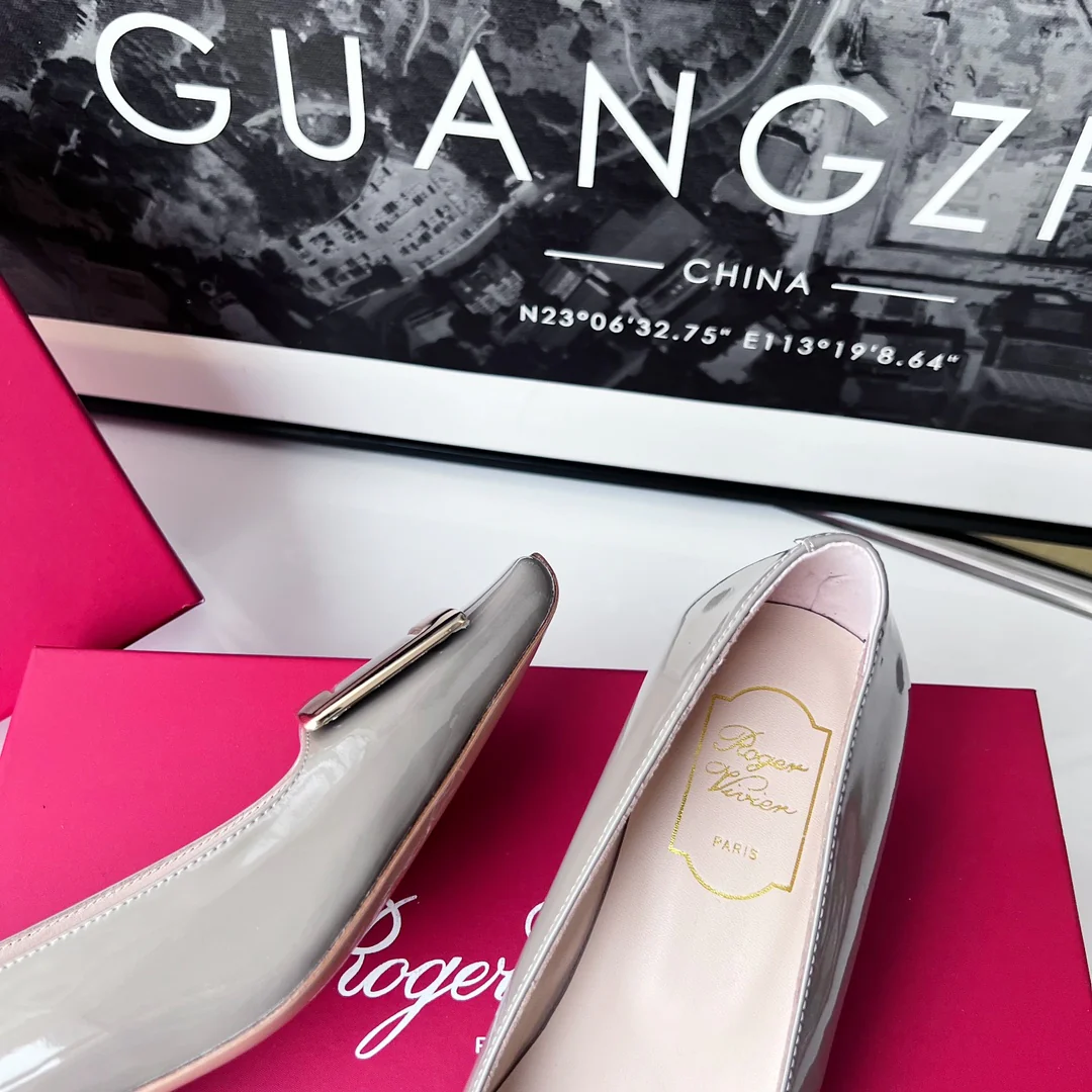 Туфли RV - классические туфли на высоком каблуке - 4-5 см - серовато-фиолетовые