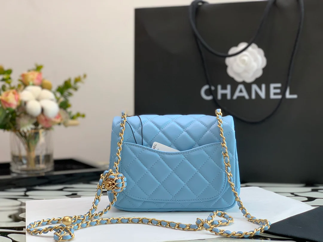 Chanel 2022 Walnut Gold Ball Square Fat Bread - 1