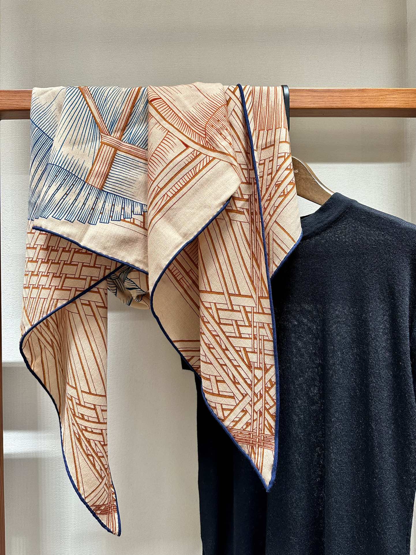 Носовой платок Hermes 2024 с двухзначным кодом - оранжевый