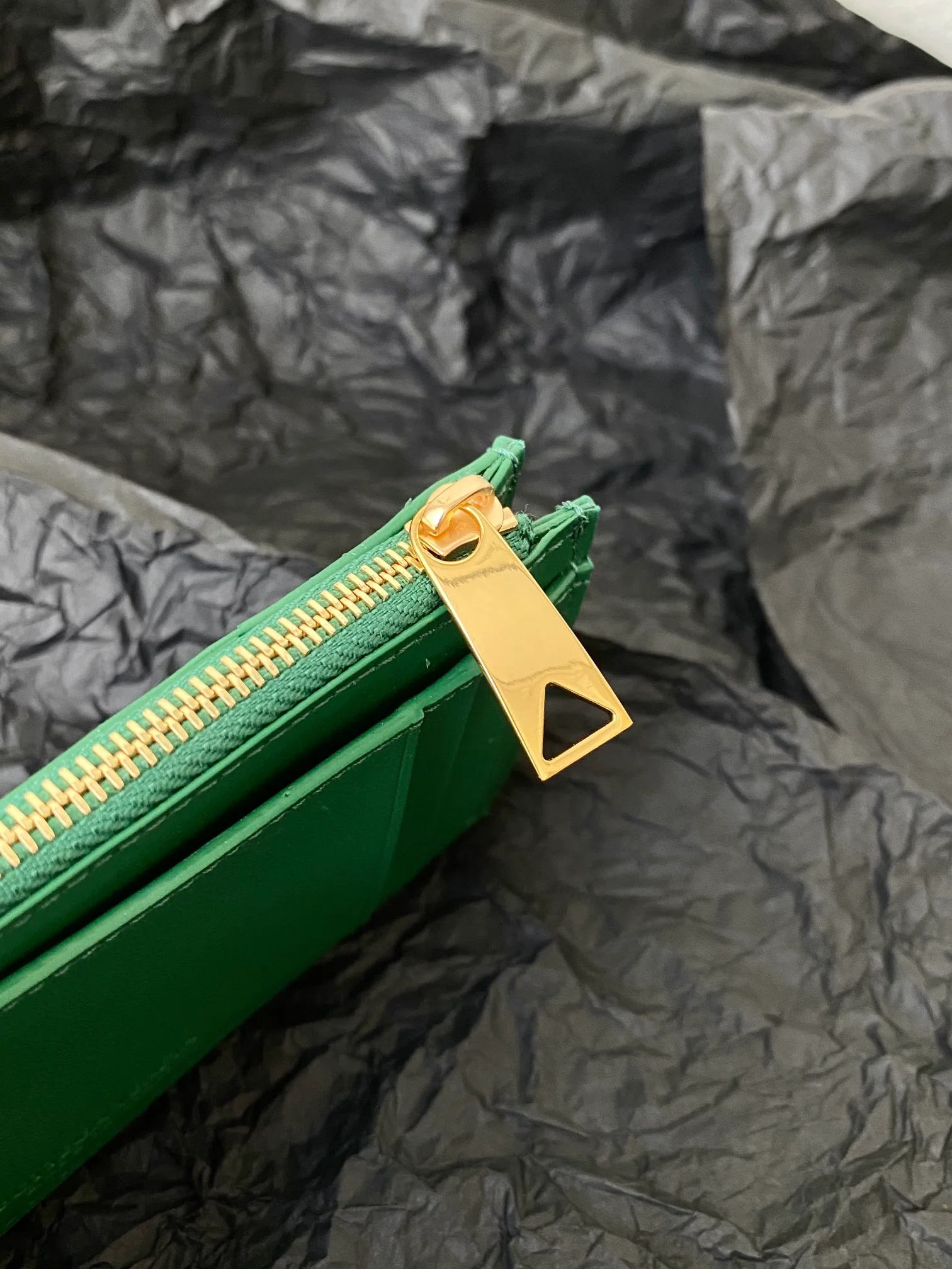 BV-大格子 编织 拉链卡包 零钱包 12x8x0.5cm