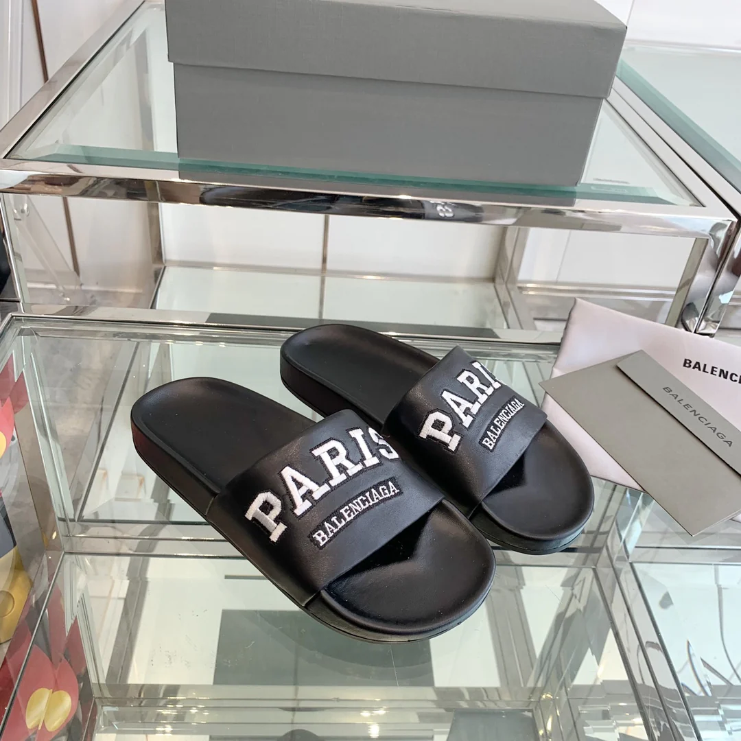 Тапочки Balenciaga Letter - унисекс - черные