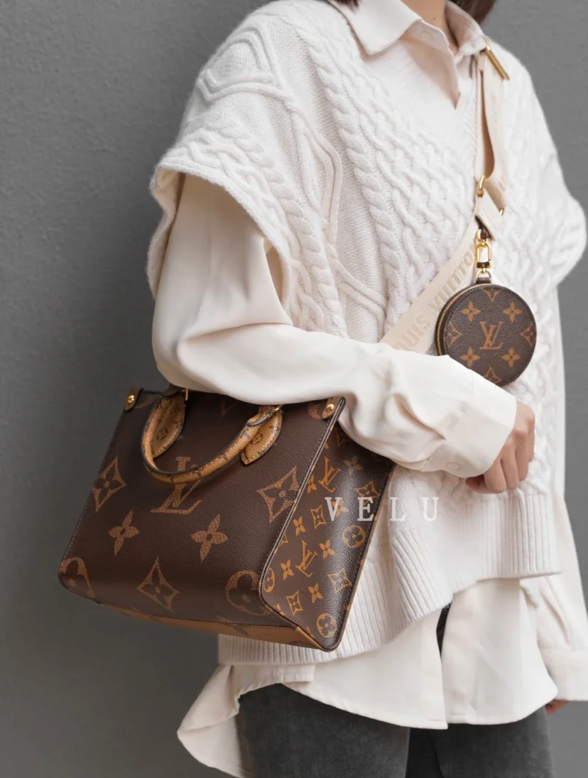 Сумка-шоппер LV-m46373-onthego-pm коричневого цвета