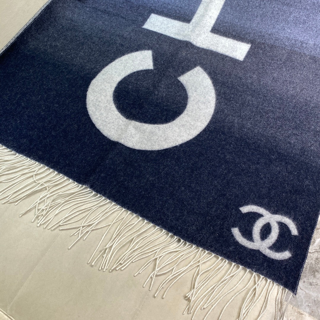 Шерстяной и кашемировый шарф Chanel - 70 см - 200 см - черный