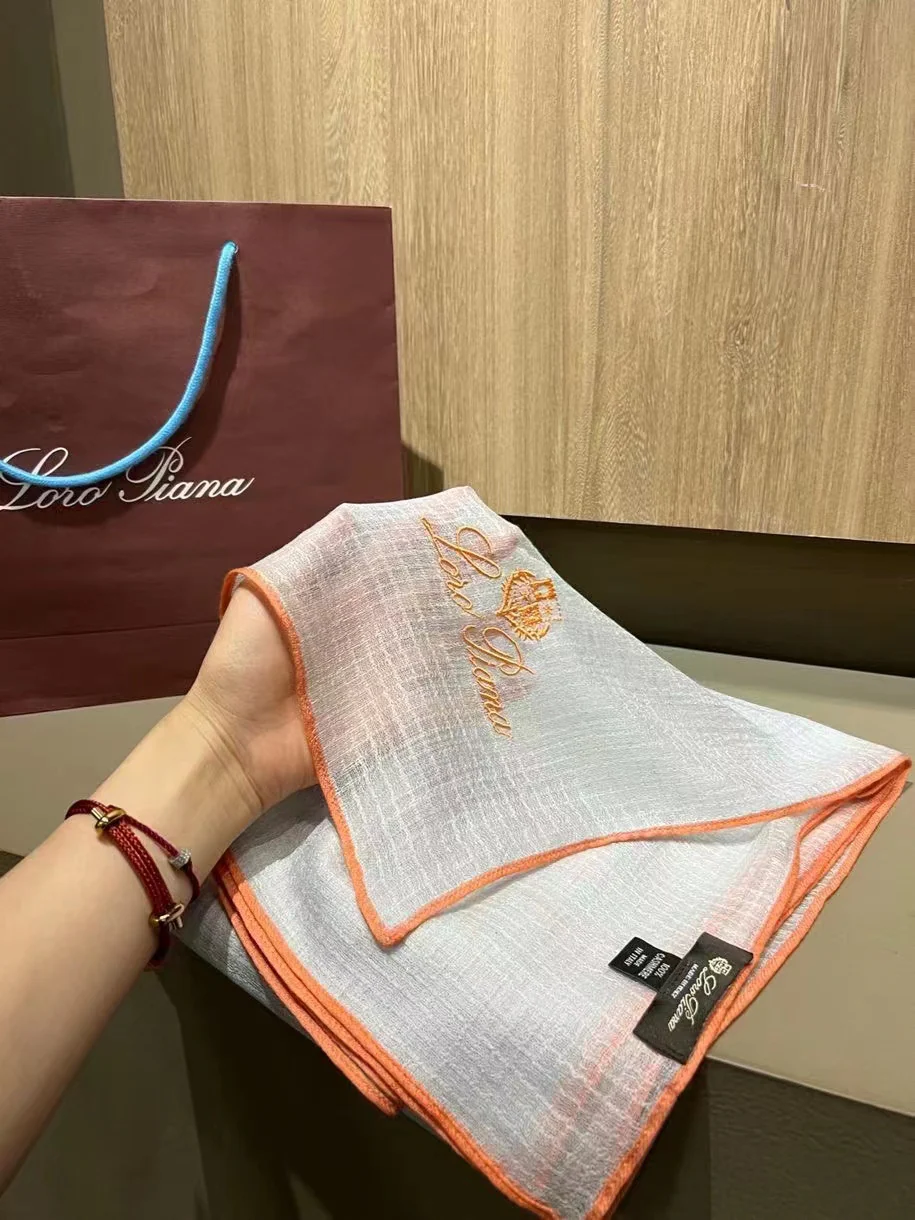 Loro Piana - Вафельный вязаный вышитый кашемировый шарф - 100 см - Кашемир - 90 см - 200 см - 2