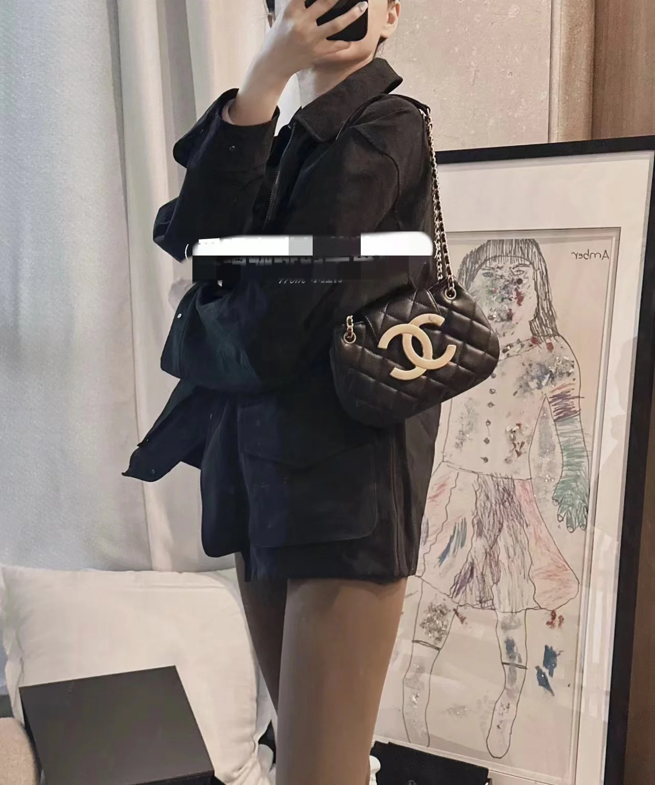 Chanel - Новая большая сумка-мессенджер с двойной буквой C - Черная