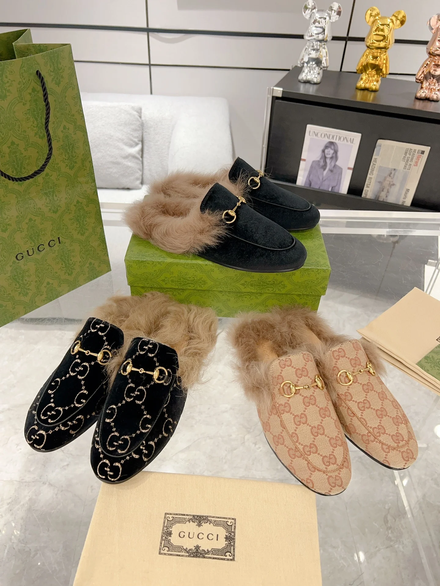 Новинка сезона осень/зима 2023 от Gucci - Тусклые тапочки из тосканской шерсти с закрытым носком