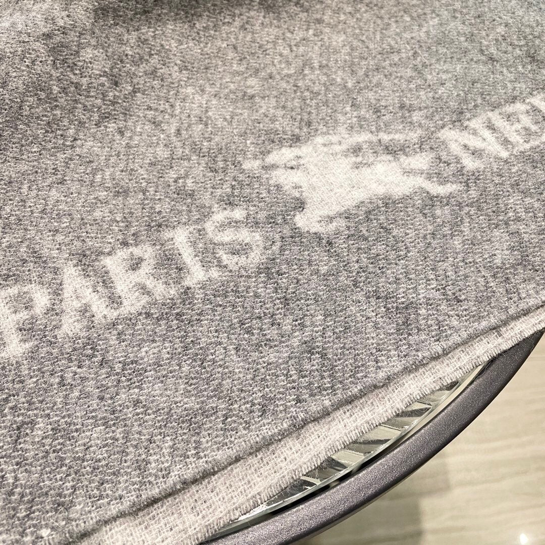 Шарф Burberry Premium из кашемира с вышивкой, 42 см (180 см) - серый