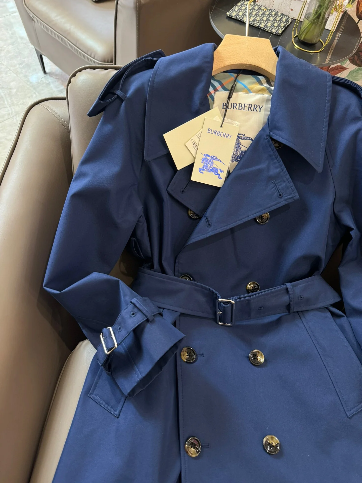 Новый тренч Burberry 2403-24ss - темно-синий