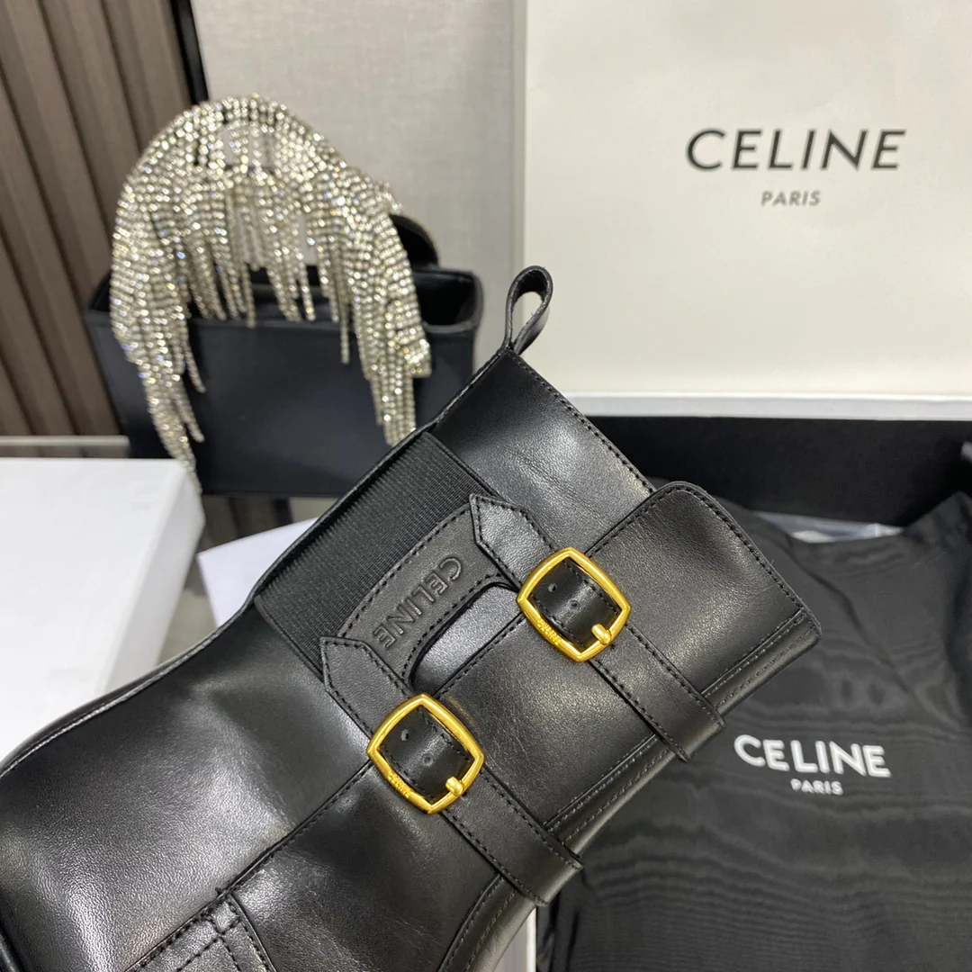 Ботинки Celine Martin на платформе с закругленным носком и завышенной высотой каблука
