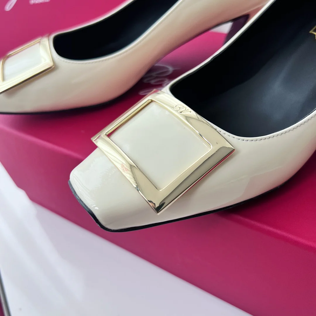 Туфли RV - классический устойчивый каблук - 4-5 см - белые