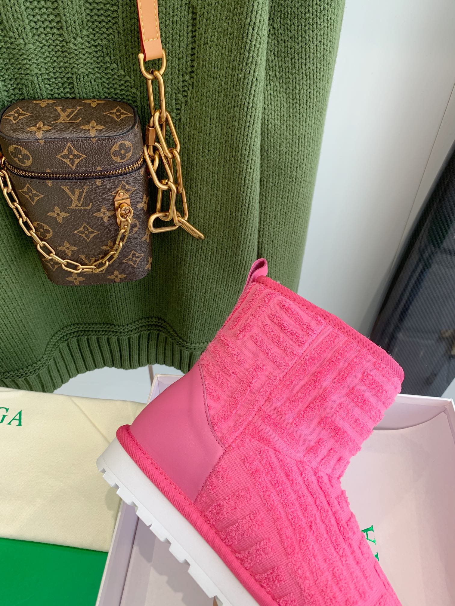 BV - Флисовые низкие сапоги - Розовые