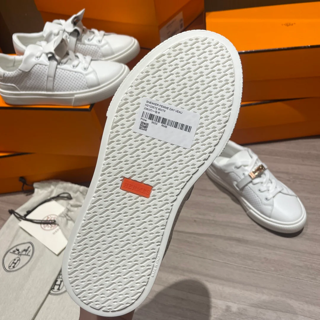 Hermes - Новейшие белые кроссовки Kelly Buckle - Мужские - 3