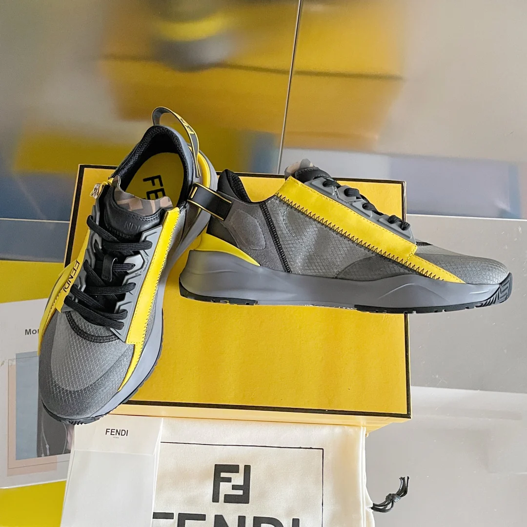 Fendi - Повседневные кроссовки - Серовато-желтые