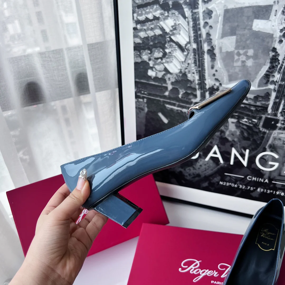 Туфли RV - классические туфли на высоком каблуке - 4-5 см - туманно-голубой