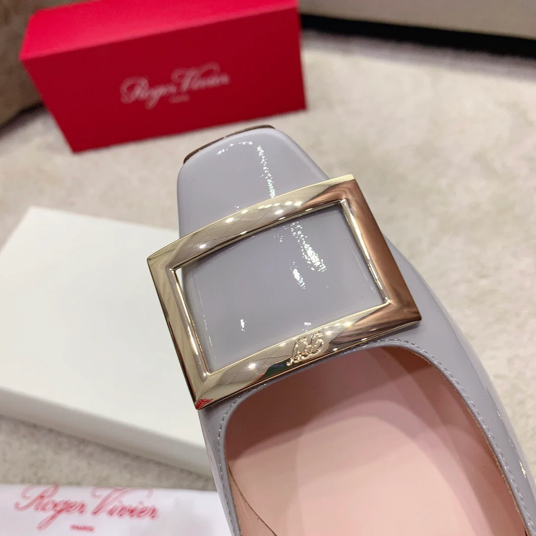 RV - Классические туфли с квадратной пряжкой - Серые