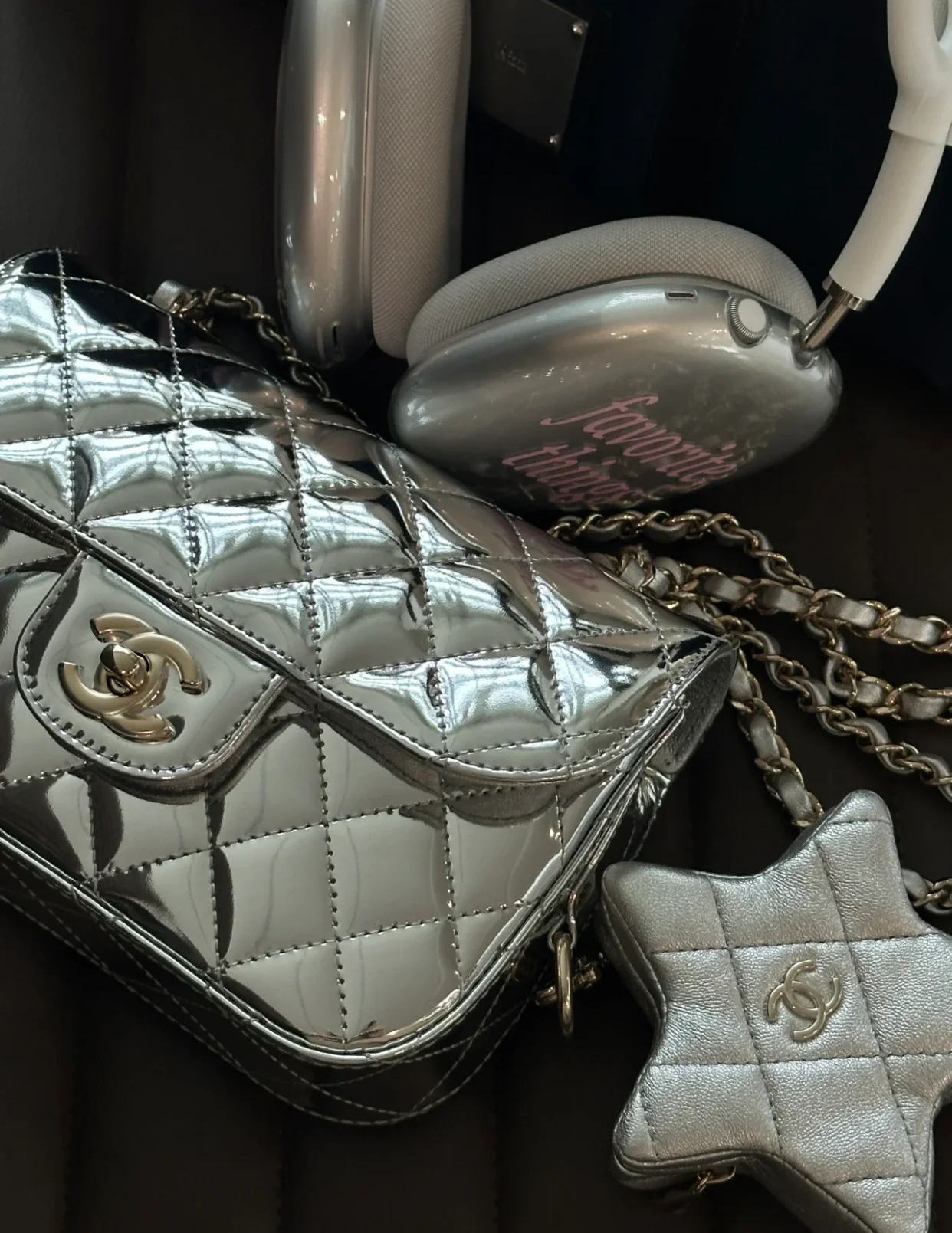 Весенняя коллекция Chanel - 24c - Сумка CF Star Flap Bag - Серебристый