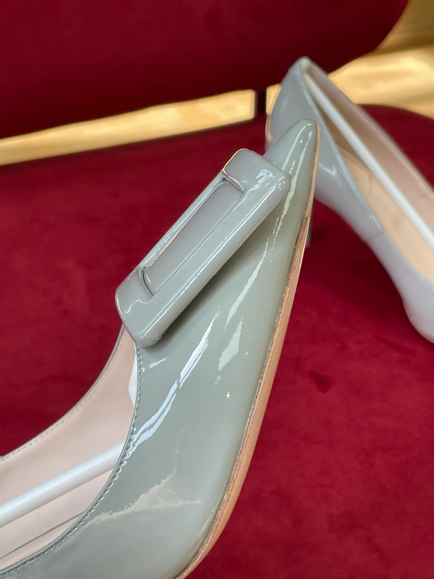 Туфли для автодомов - туфли на каблуке с острым носком - серые