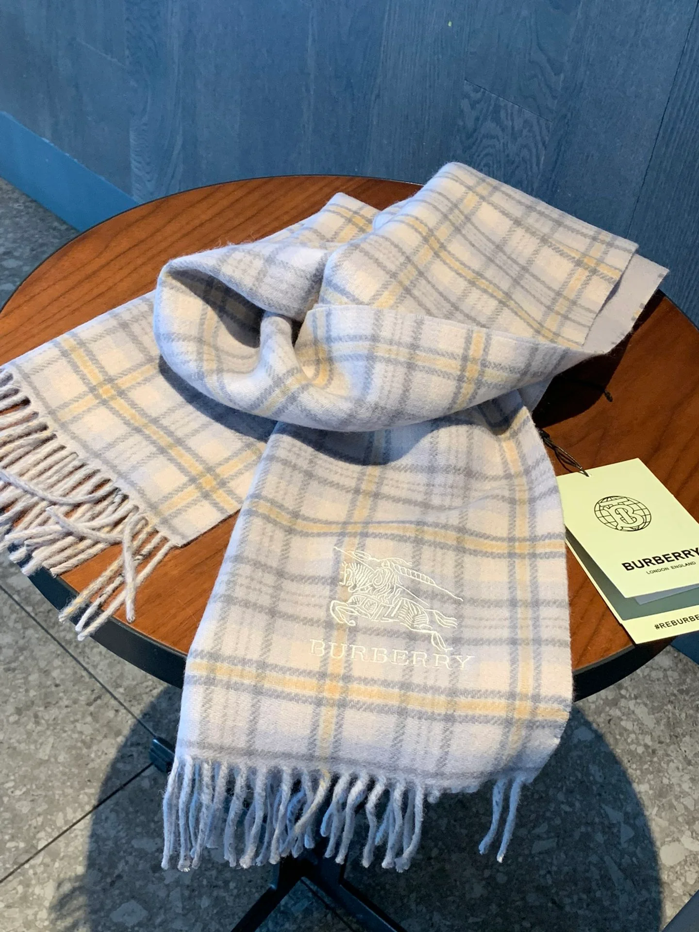 Классический кашемировый клетчатый шарф Burberry - 35 см - 190 см - 1