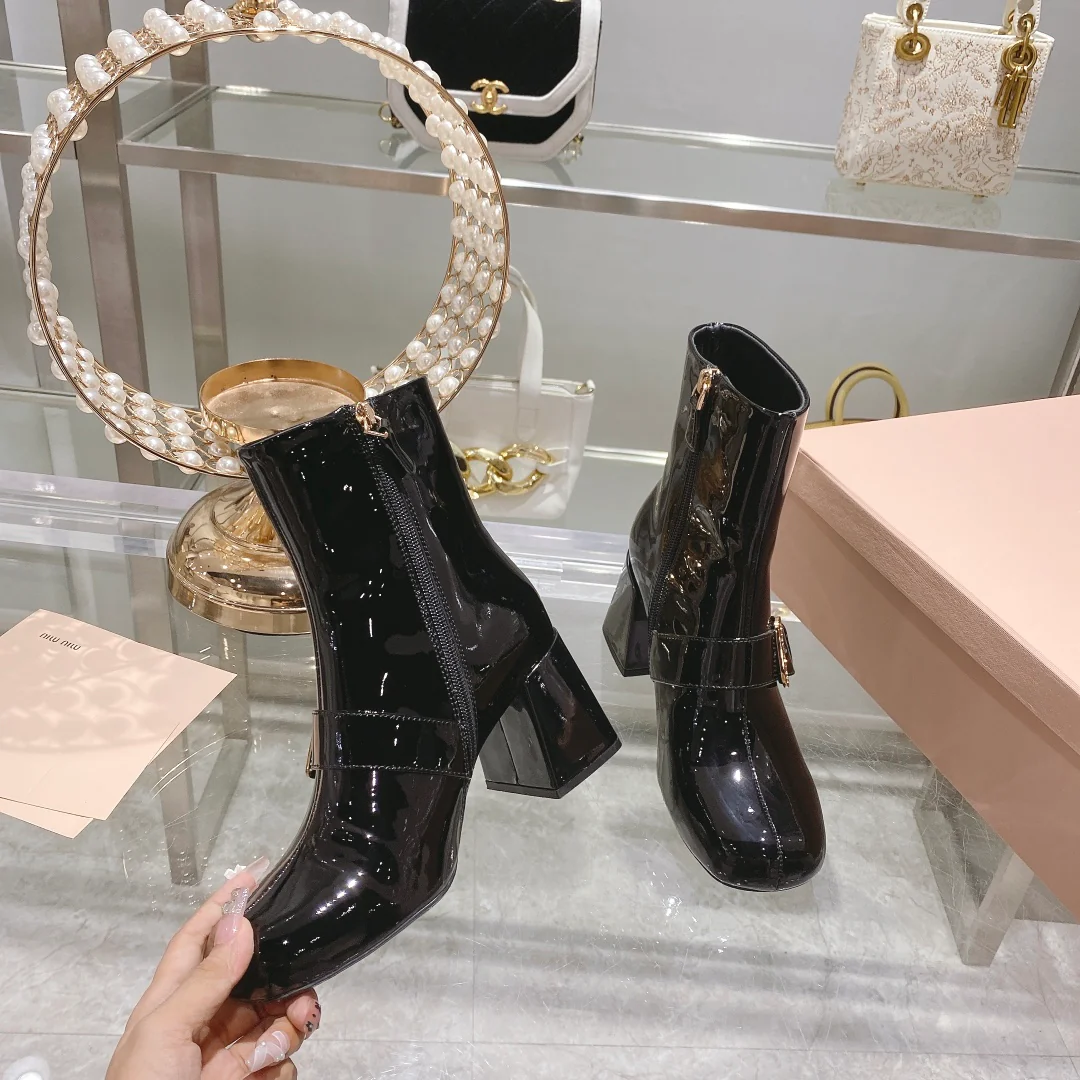 Miu Miu - Ботильоны 22s с застежкой-молнией и металлической пряжкой - 2