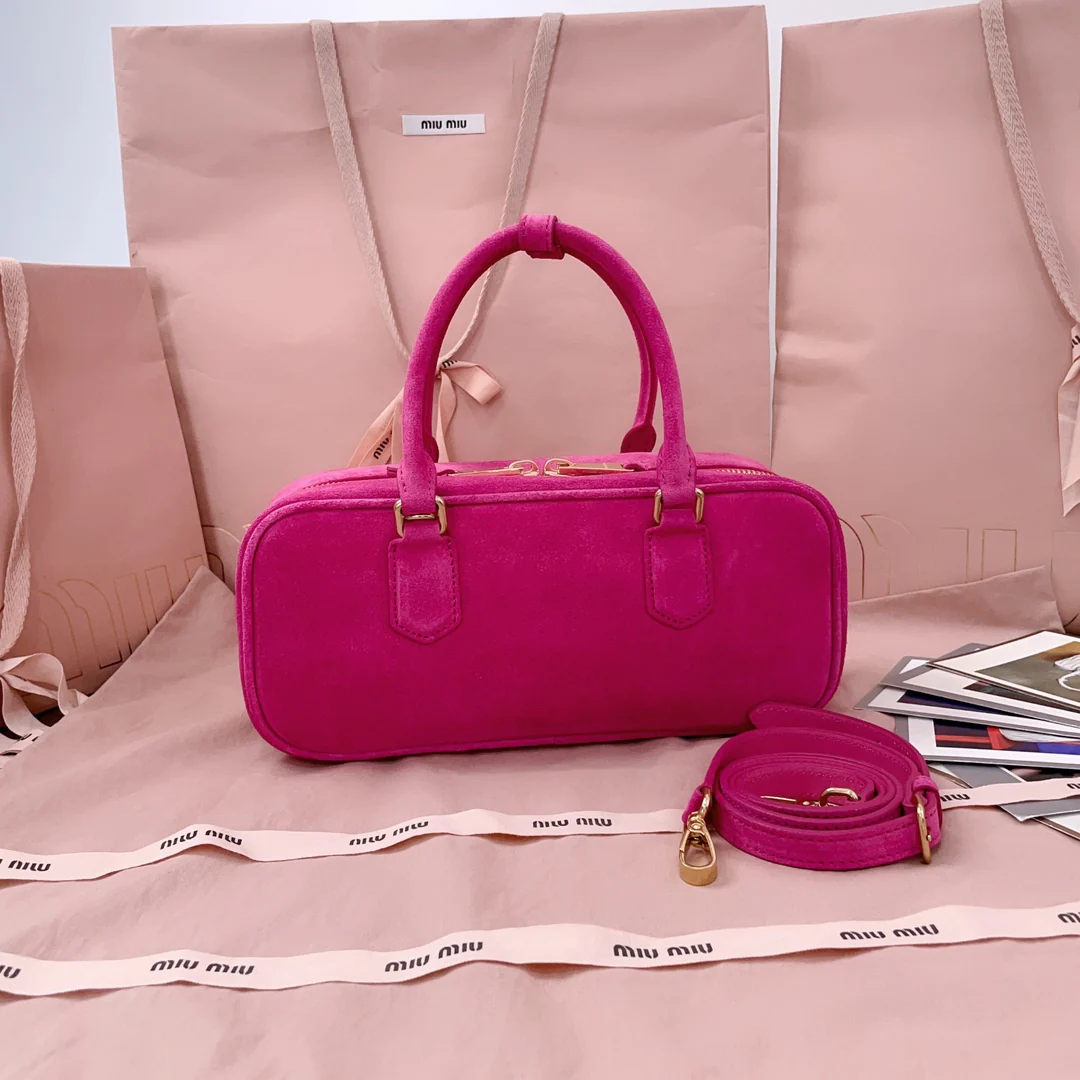 Сумка для боулинга Miu Miu-5bb148, большая, розовая.