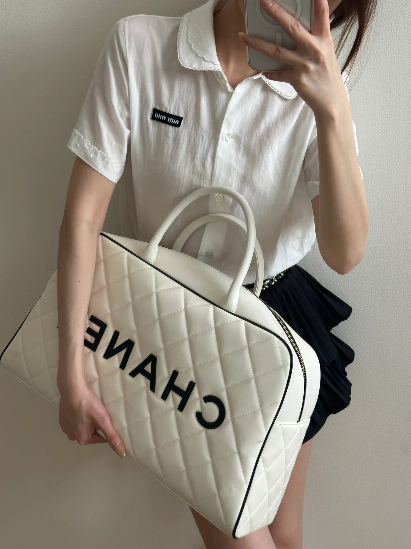 Сумка для переноски шаров для боулинга 25 пенсов - белая.