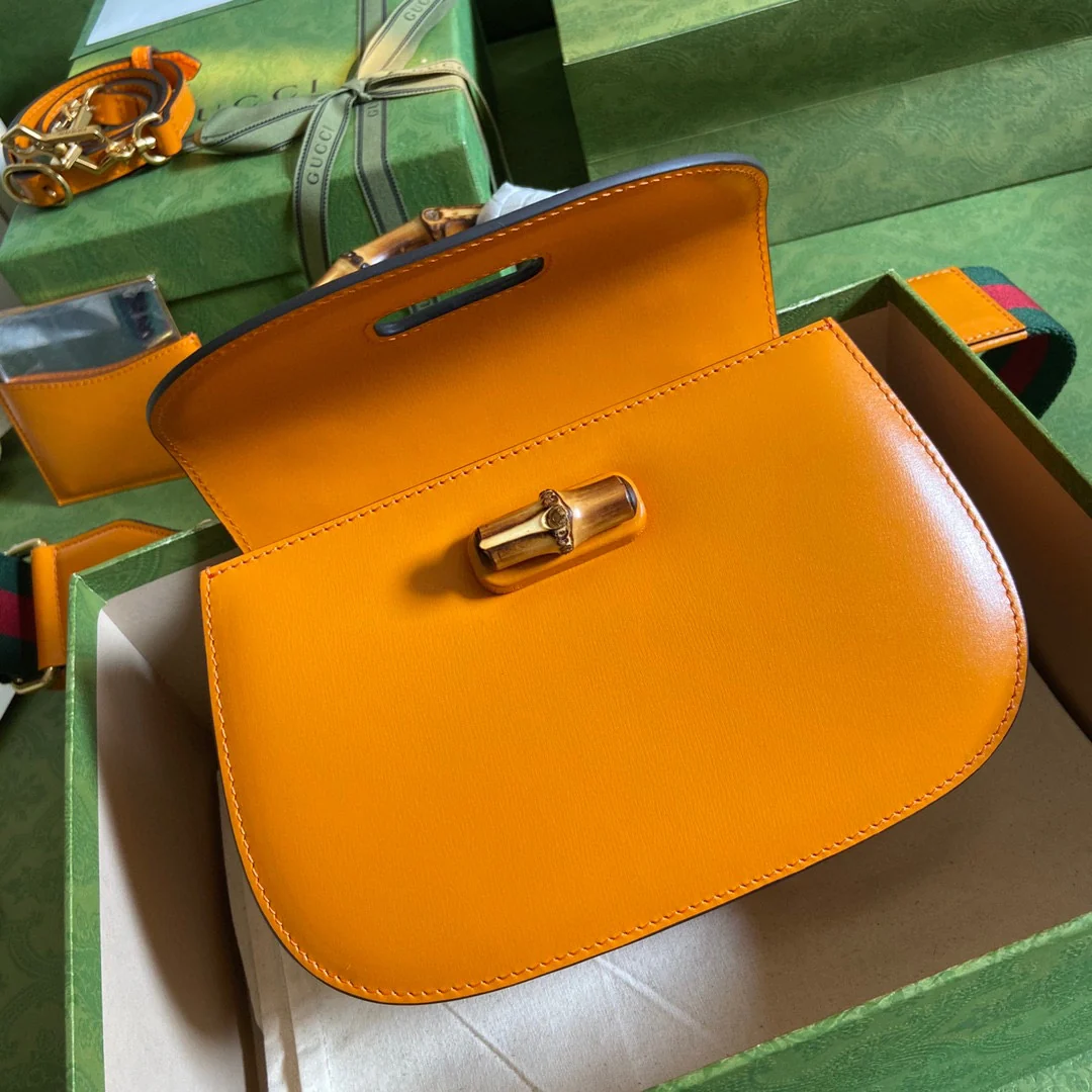 Маленькая сумочка Gucci с бамбуковой ручкой - 21x15x7 см - 3