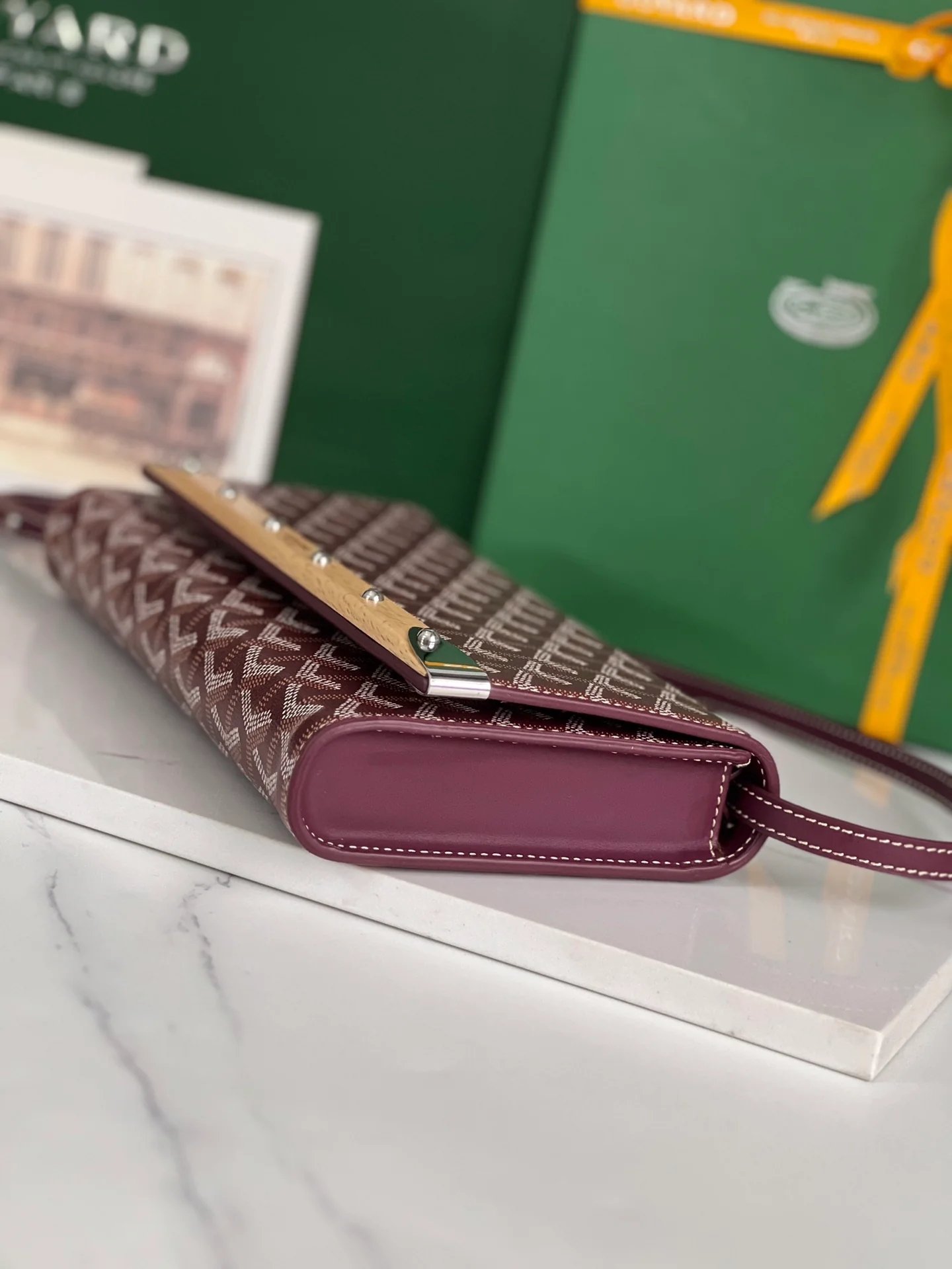 Клатч Goyard Monte Carlo, маленький, бордовый, 1 шт.