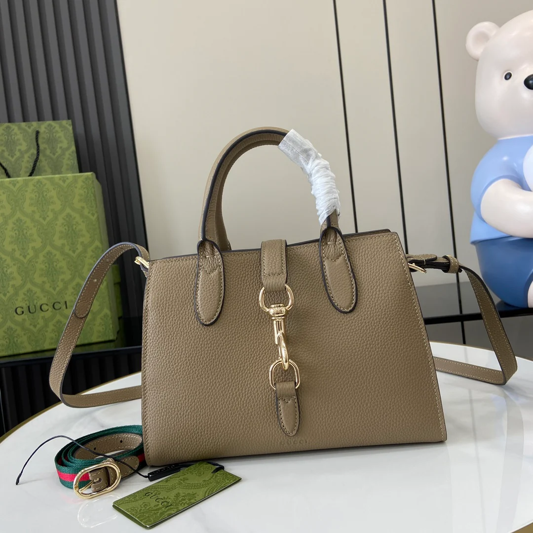 Маленькая сумка-тоут Gucci Jackie - цвет хаки