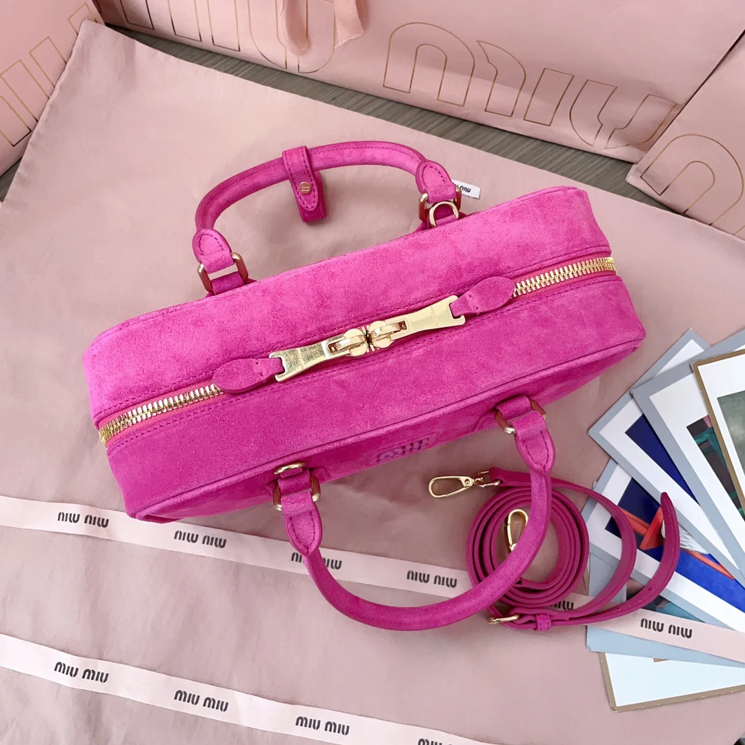 Сумка для боулинга Miu Miu-5bb148, большая, розовая.