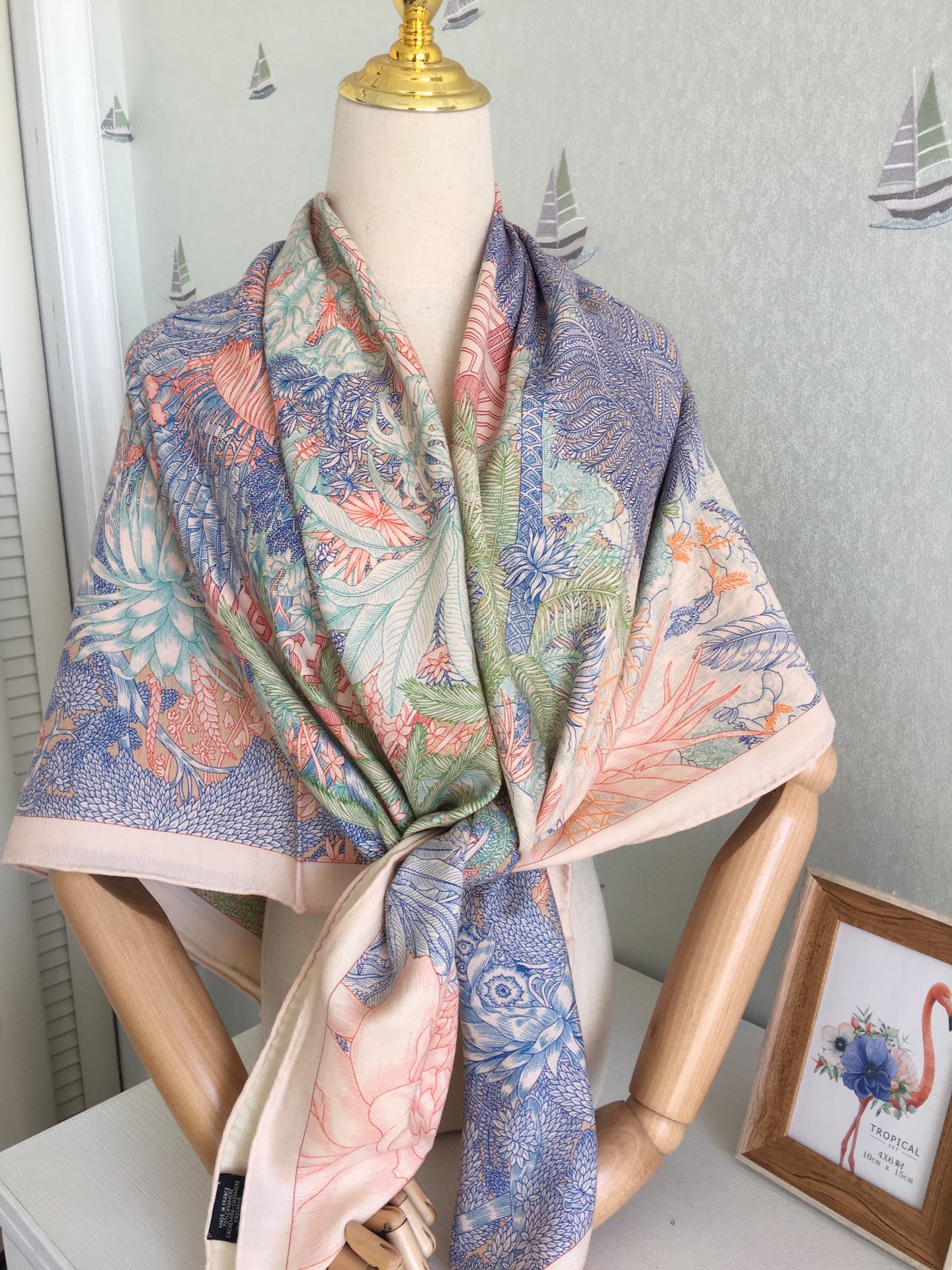 Двусторонний бархатный платок Hermes 140 - 2 шт.