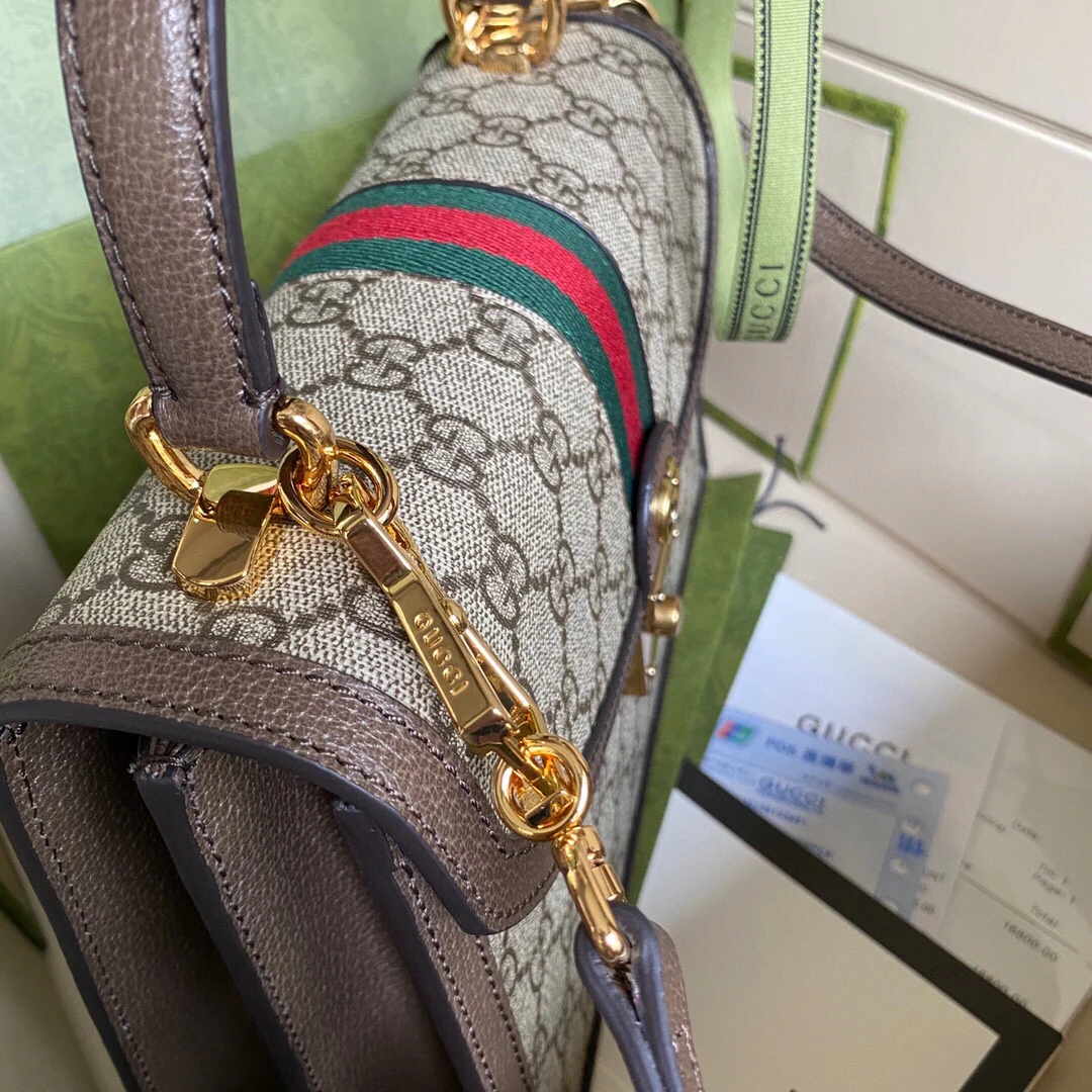 Сумка Gucci Orphidia со съемным плечевым ремнем - 25x17 см - 5x7 см - Монограмма, коричневый цвет