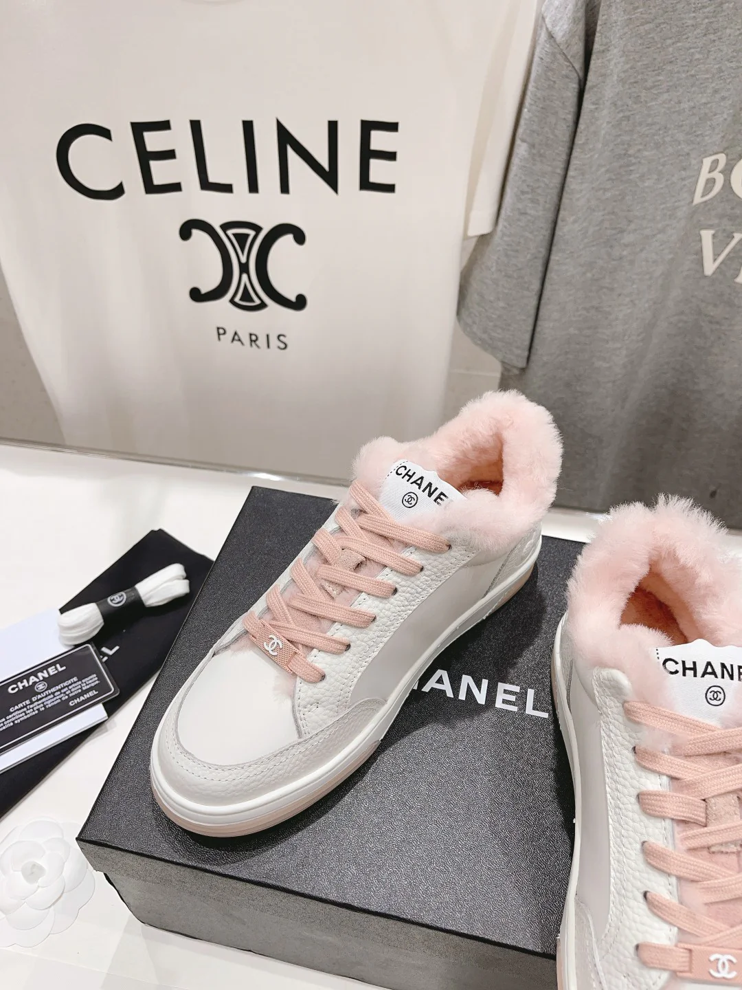 Повседневные туфли на платформе Chanel 2024 — розовые