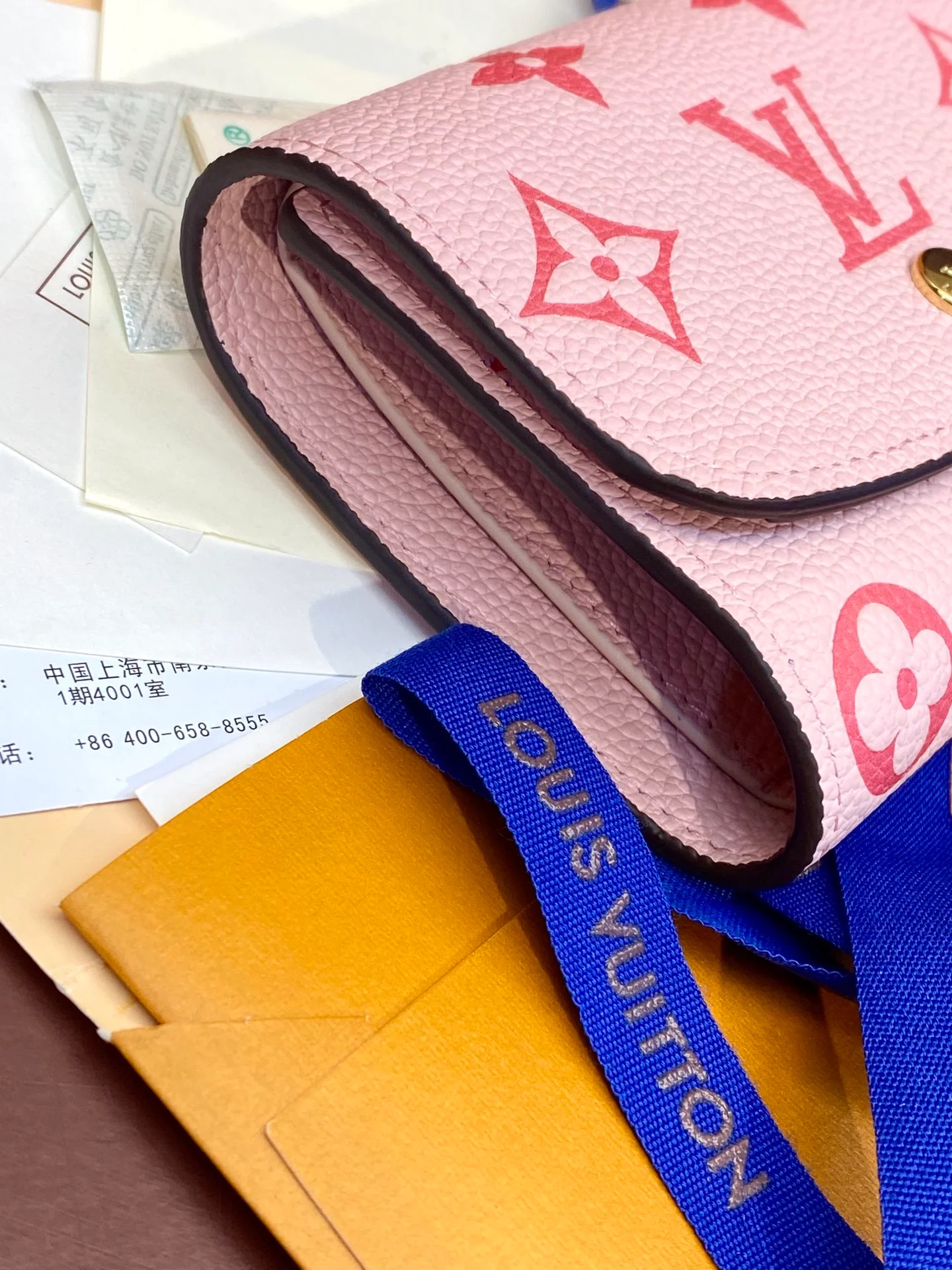 LV-m60688-Короткий кошелек-Розовый