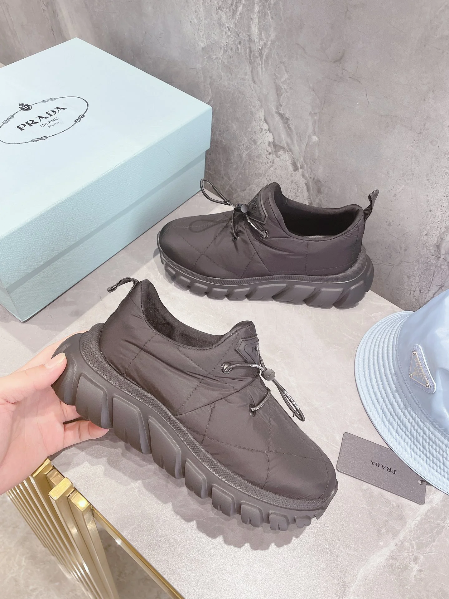 Обувь Prada - Prada - ультралегкая - кроссовки - повседневная обувь - серая