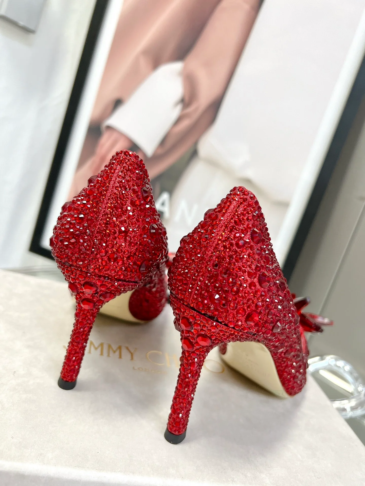 Свадебные туфли Jimmy Crystal - на высоком каблуке - красные
