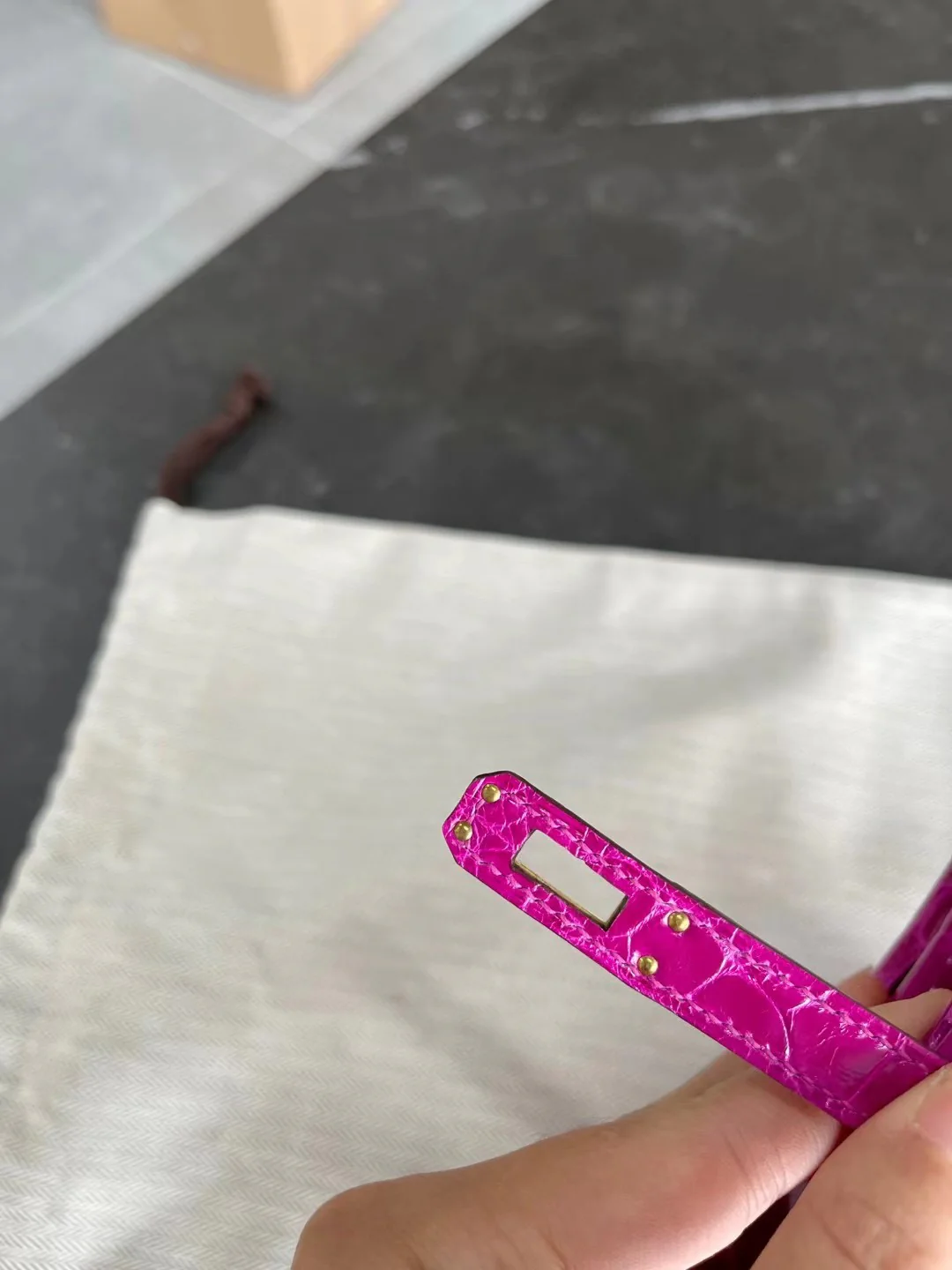 Hermes Birkin 25 Crocodile - Arabian Nights Purple - Gold Buckle