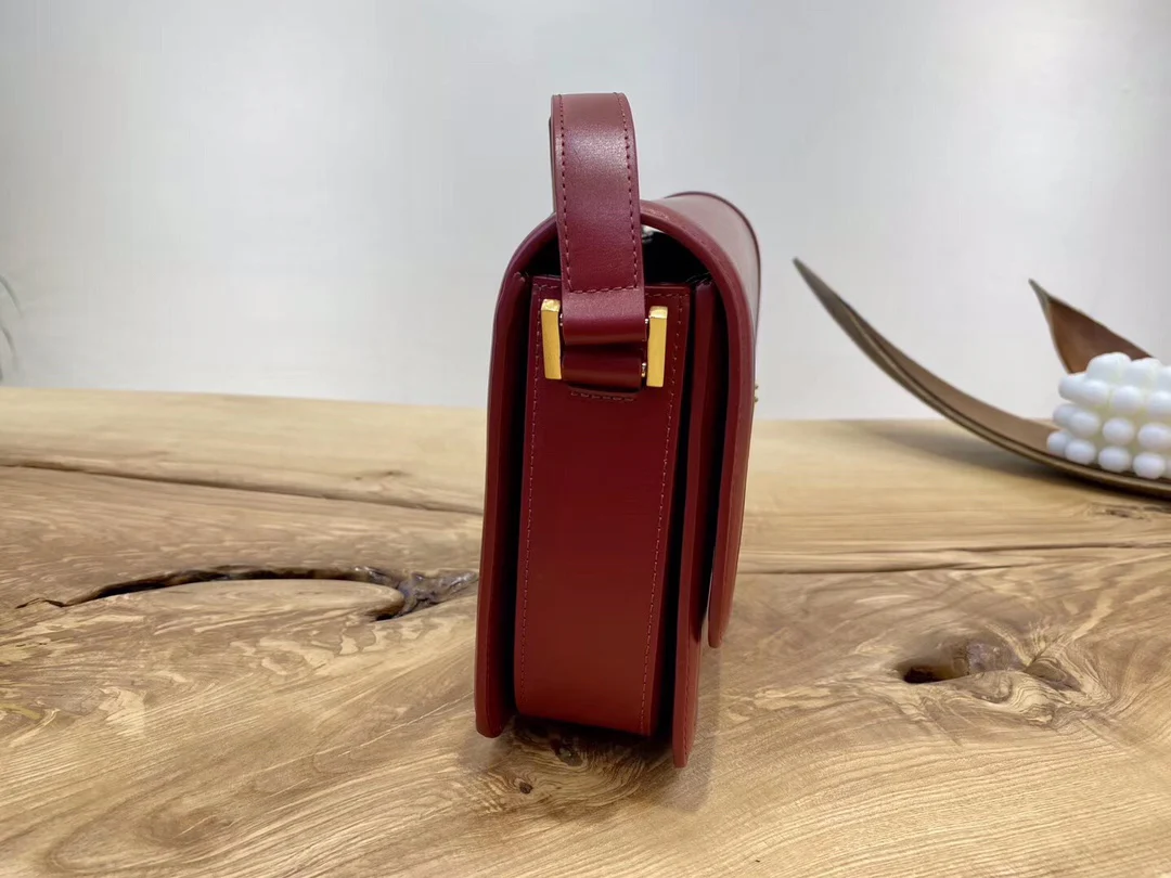 Сумка YSL Solferino Tofu - бордовый - 23см