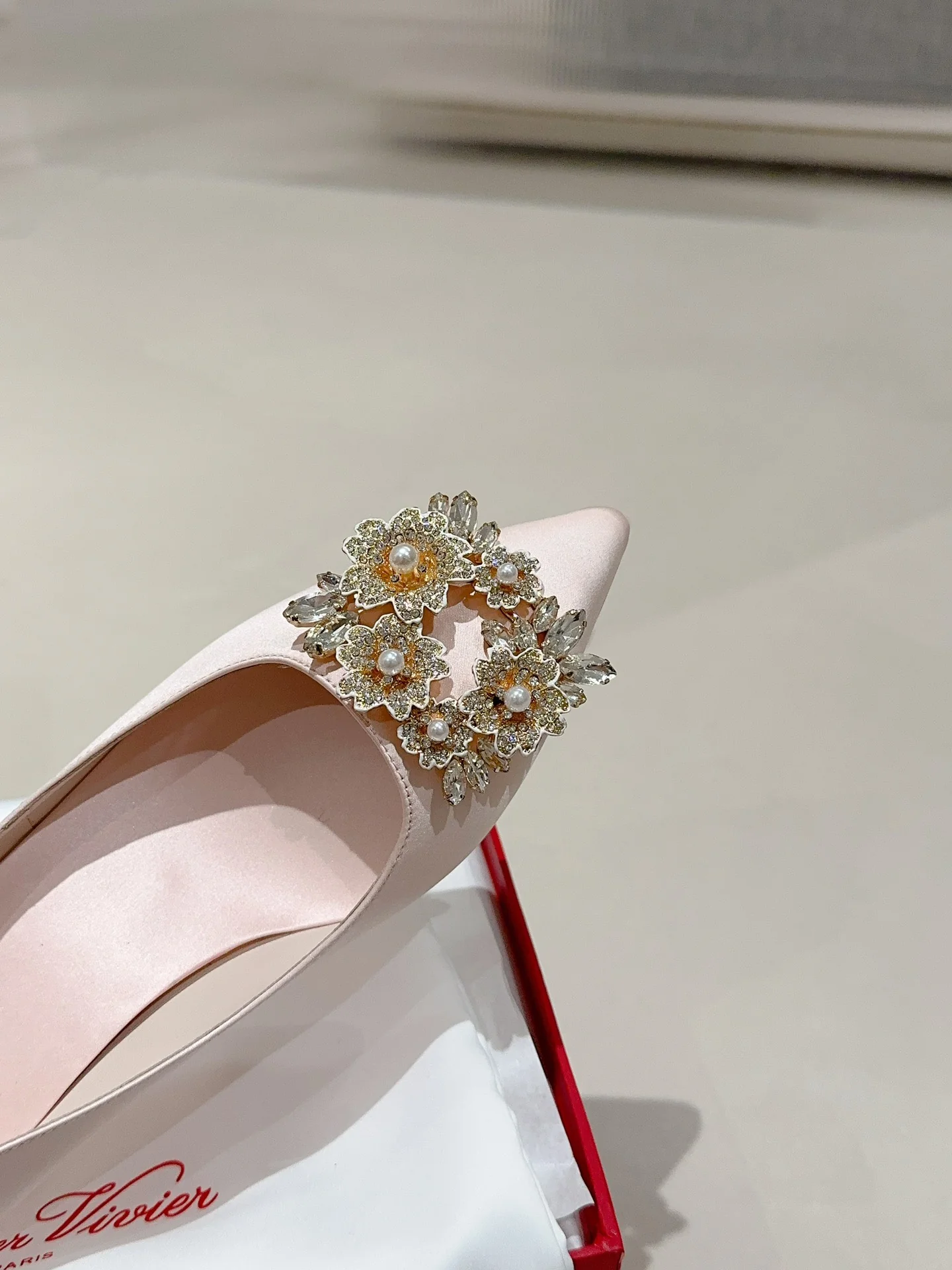 Туфли с квадратным носком и пряжкой - 2024 - На высоком каблуке - Розовые