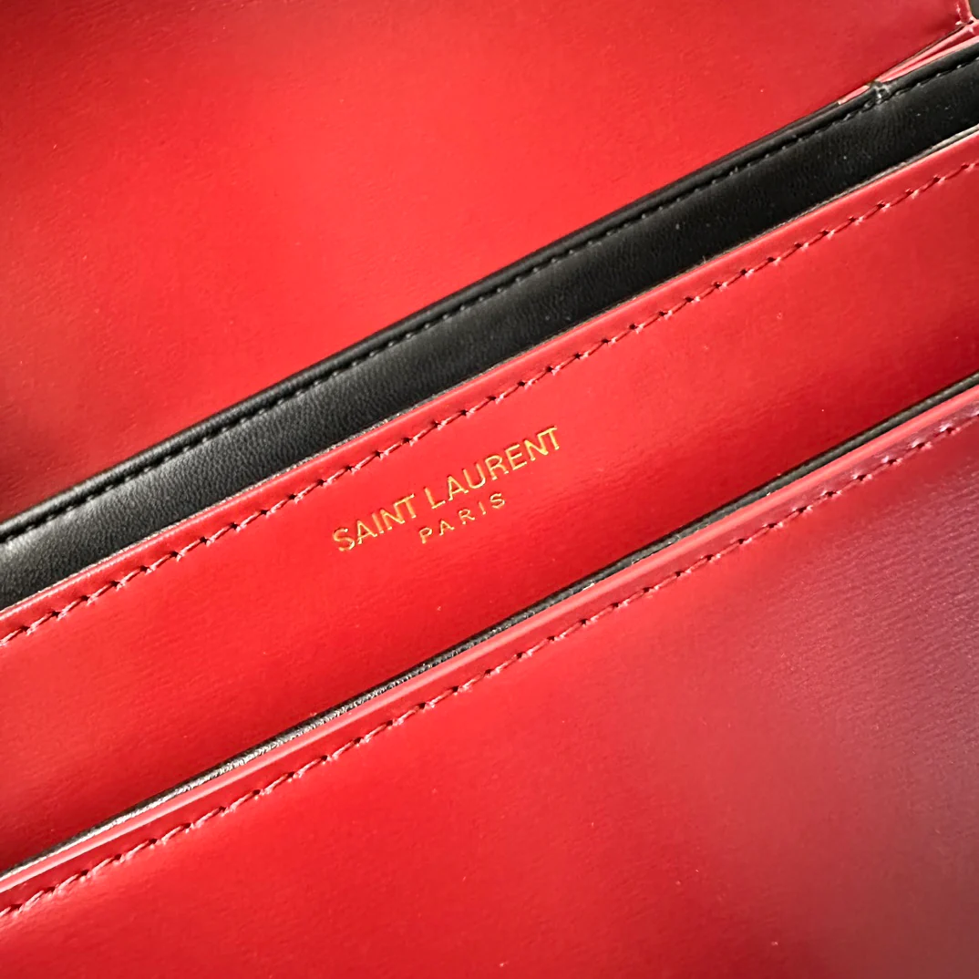 Сумка YSL Box Saint Laurent Tofu Bag - Большая - Бордовая