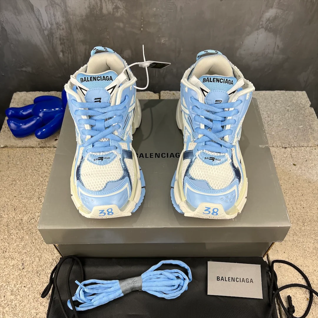 Кроссовки Balenciaga Runner - унисекс - бело-синие