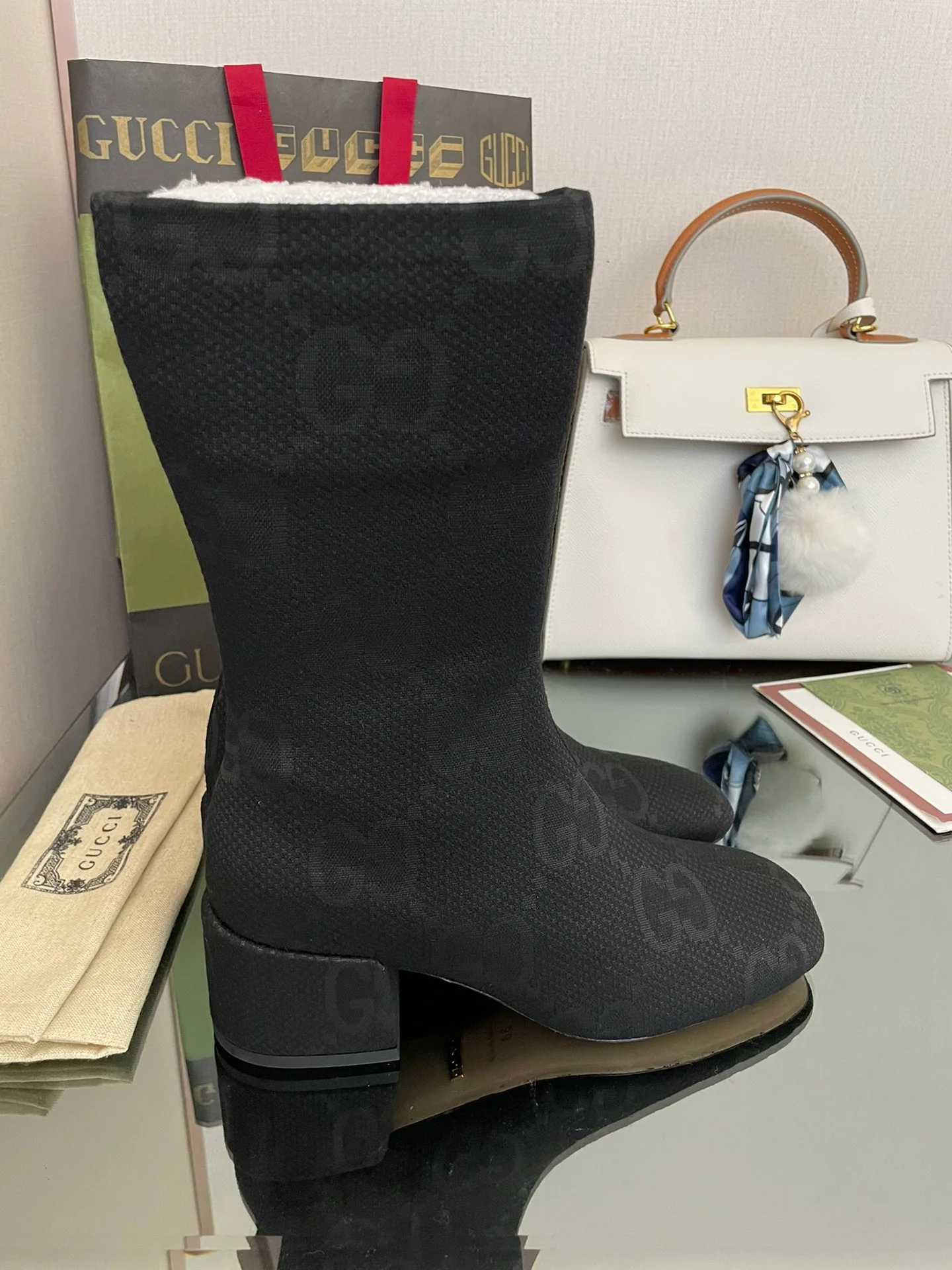 Классические сапоги Gucci 22 средней высоты