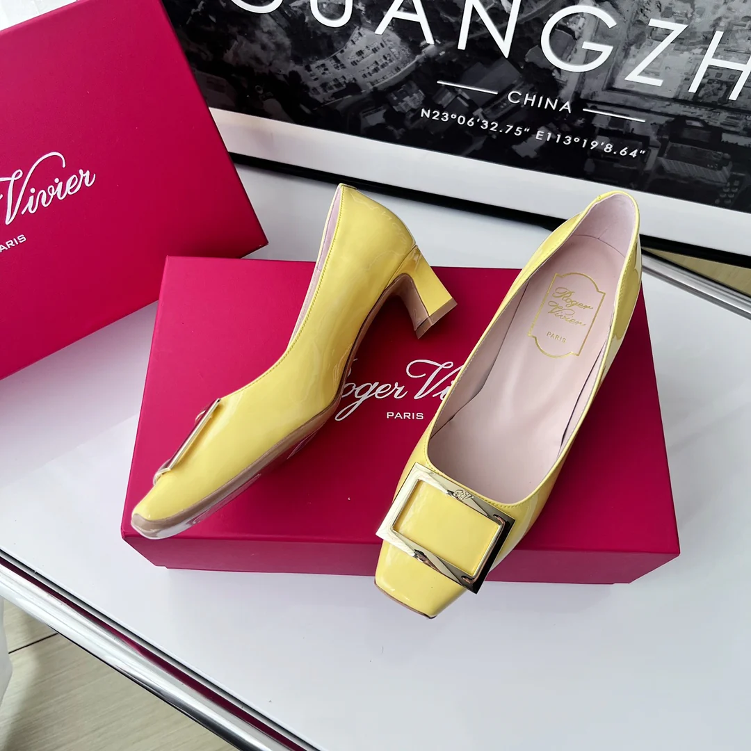 Туфли RV - классические туфли на высоком каблуке - 4-5 см - желтые