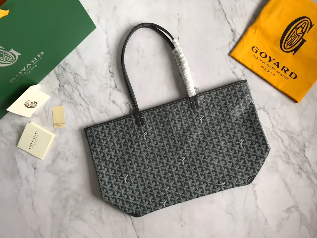 Большая сумка-тоут Goyard на молнии - серая