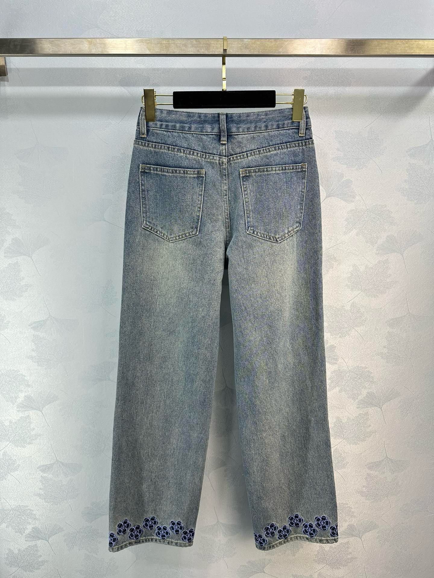 Летние джинсы прямого кроя Chanel 2403