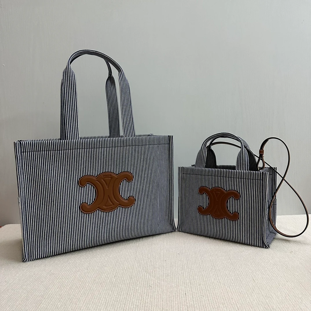 Сумка-тоут Celine Cabas Thais, большая, темно-синяя.