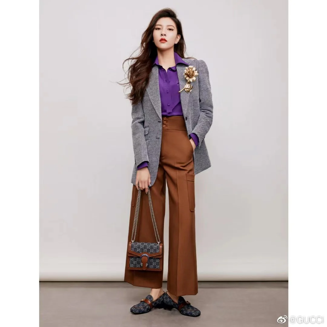 Gucci-酒神包-牛仔帆布手袋-上身图分享