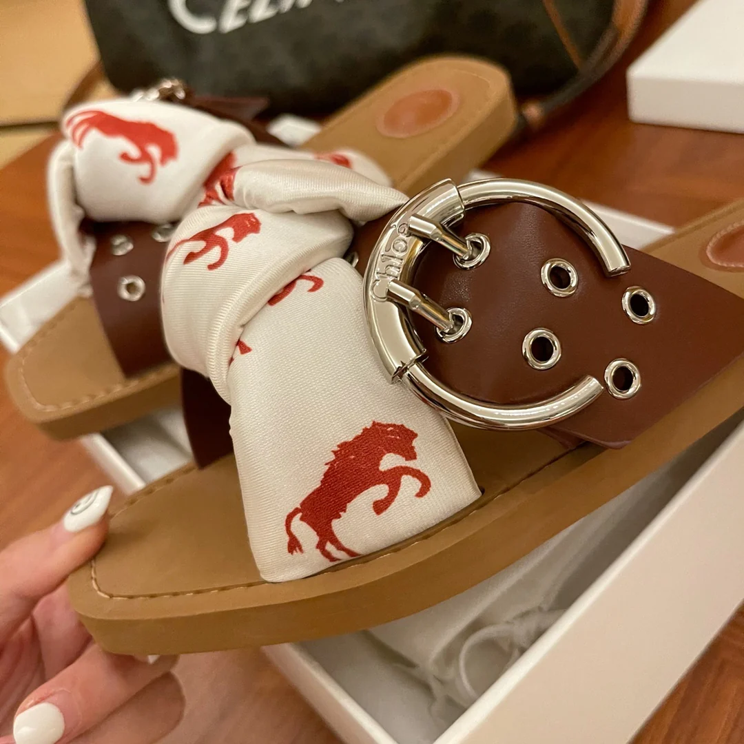 Туфли Chloe - Chloe - пряжка из плетеной ткани - тапочки